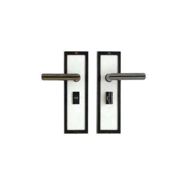 Designer Leather Bathroom Lock - 76mm x 254mm 1 BL115 L307 RMH Bronze Interior Door Set 1