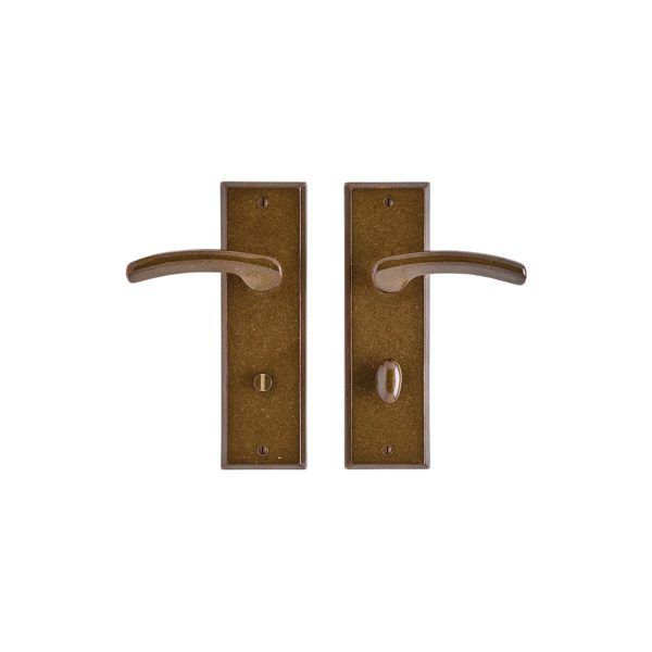 Rectangular Bathroom Lock - 76mm x 254mm 1 BL404 L224 RMH Bronze Interior Door Set