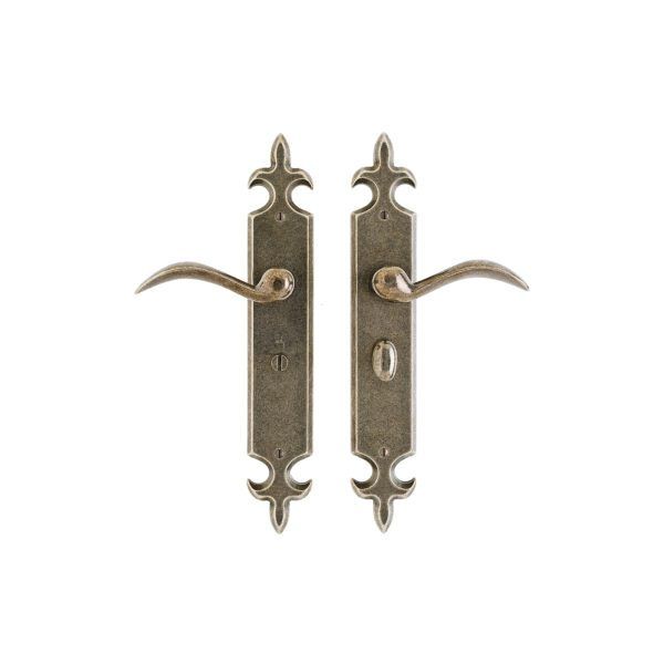 Fleur de Lis Bathroom Lock - 64mm x 381mm 1 BL841 L105 RMH Bronze Interior Door Set