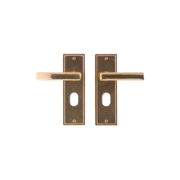 Stepped Oval Cylinder - 64mm x 203mm 1 OC308 L301 RMH Bronze Interior Door Set