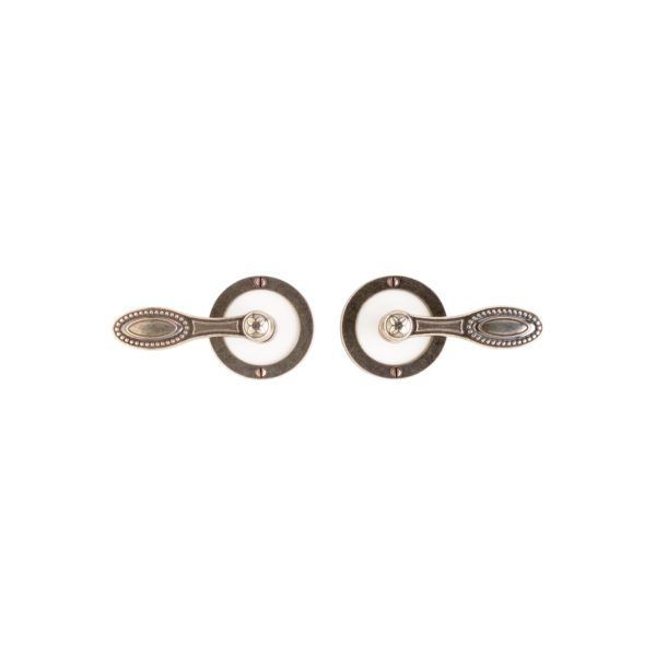 Round Designer Leather Latch Set - 89mm 1 SL101 L580 RMH Bronze Interior Door Set 1